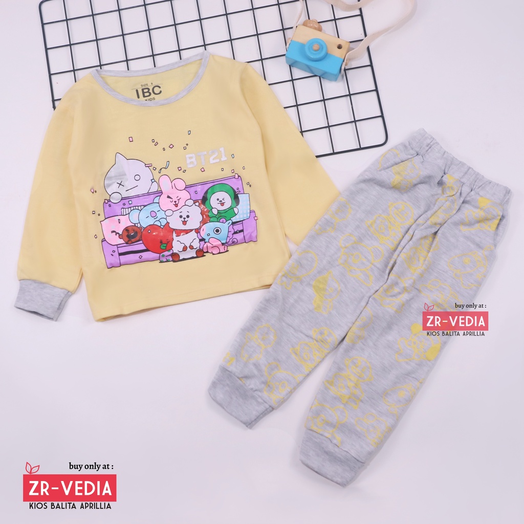 (EXPORT) Setelan Moana uk 1-6 Tahun / Baju Tidur Lengan Panjang Anak Perempuan Premium Cotton Tebal