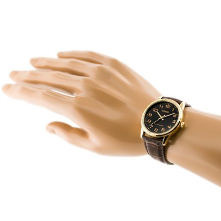 Casio Original MTP-V001GL (Luxurious And Glamorous) Jam Tangan Pria - Gold - Kulit - Analog