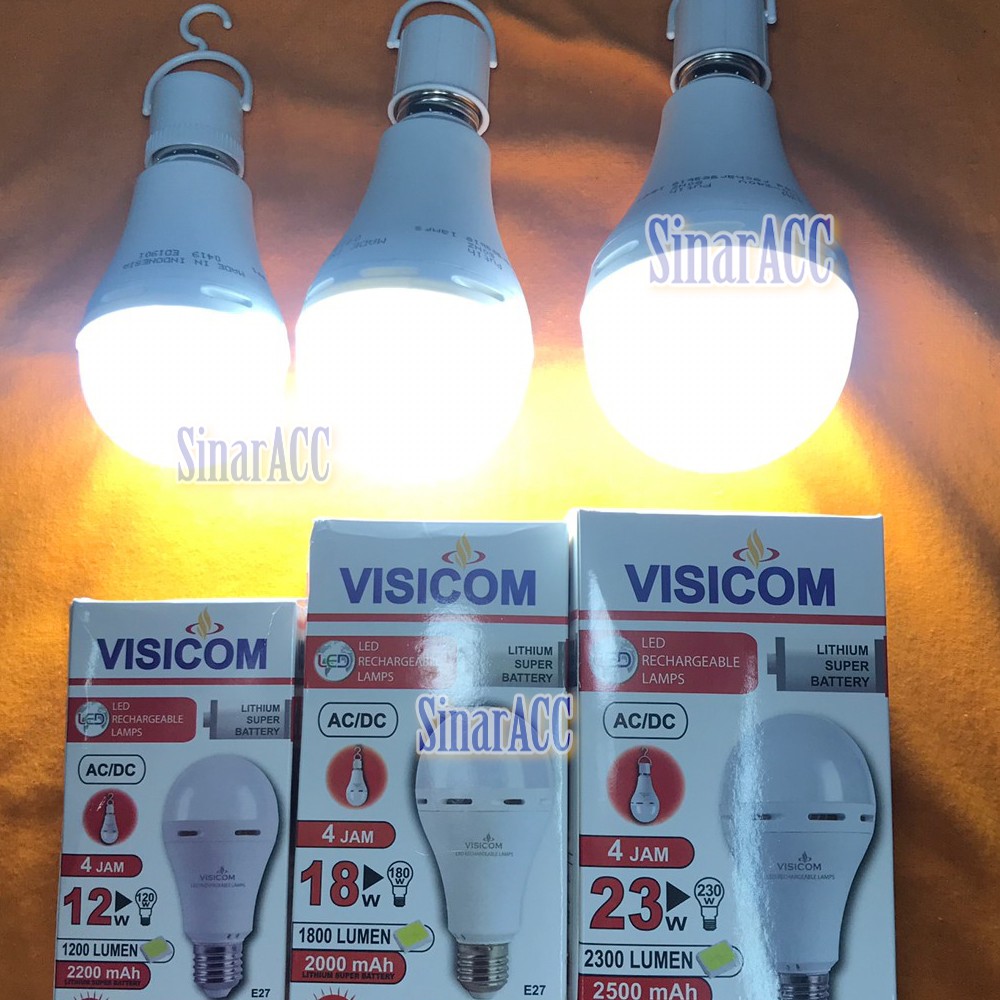 Lampu bulb emergency baterai VISICOM 18w sentuh nyala lampu magic