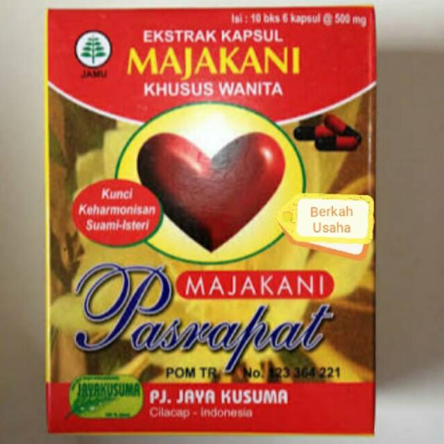

Majakani Pasrapet Khusus Wanita isi 10 Bungkus @ 6 kapsul