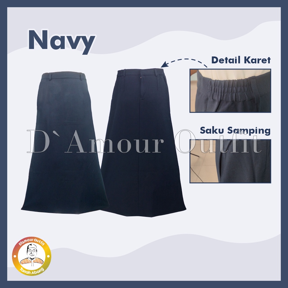 Rok Line A Panjang Wanita Formal Pinggang Karet Pakaian Kantoran Long Skirt Perempuan Kantor Polos Androk Bawahan Kerja Cewek Dewasa Anak High Waist Pendek Korean Style Jumbo Premium