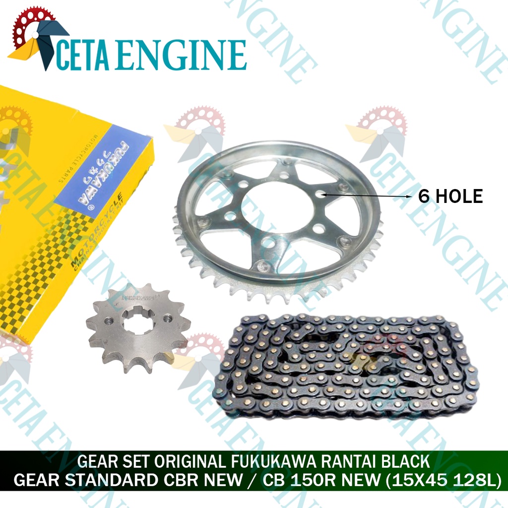 [ BISA COD ] GEAR SET LENGKAP STANDARD ALL CBR NEW CB 150R NEW 6 HOLE ORIGINAL FUKUKAWA JAPAN 428H 1