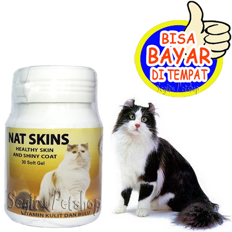 VITAMIN TUMBUH BULU KUCING EXTRA NAT SKINS ANTI RONTOK HEALTHY SKIN AND SHINY COAT