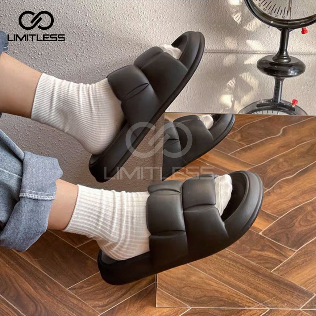 Sandal Slop Wanita Korea Kekinian Sendal Wanita Limitless Slip On Fashionable Sandal Cewek Terbaru Jelly Empuk