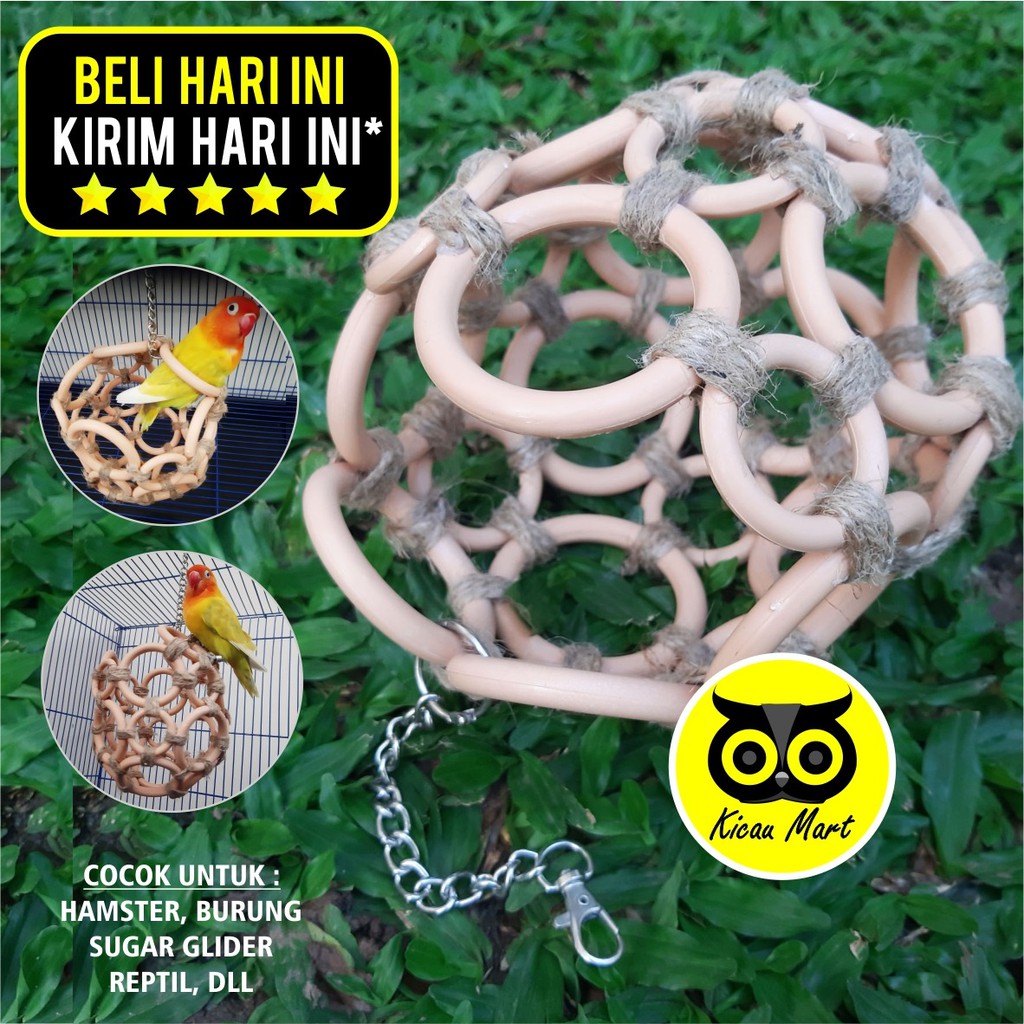 AYUNAN BURUNG SUGAR GLIDER HAMSTER MAINAN REPTIL HEWAN GLOBE NET MAINAN LOVEBIRD PARKIT FALK GBNJL
