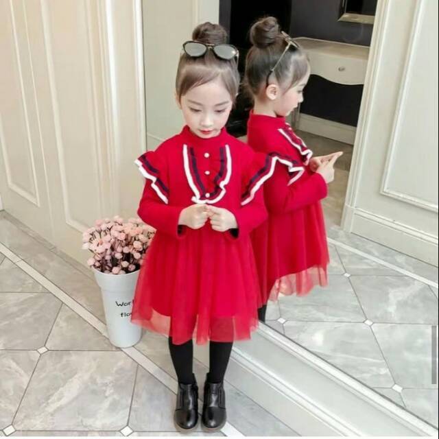 Dress tutu merah premium/impor