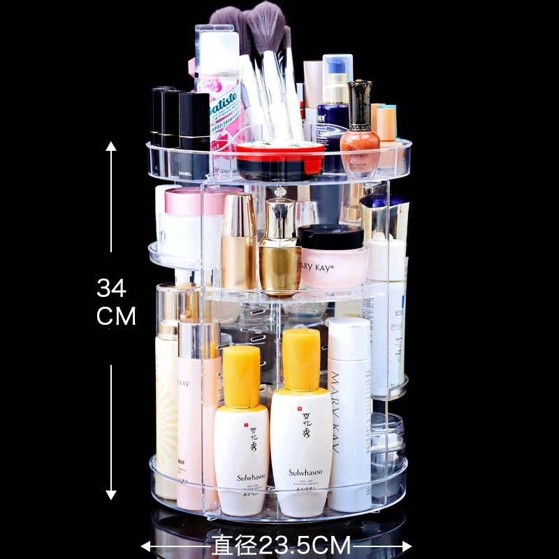 Rak kosmetik putar Acrylic/Rak Organizer Acrylic 360 derajat