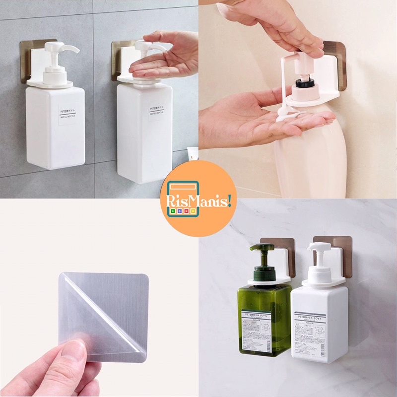 SOAP DISPENSER HOLDER - Gantungan Penahan Botol Sabun Cair Antiseptic Hand Sanitizer Tempel Tembok