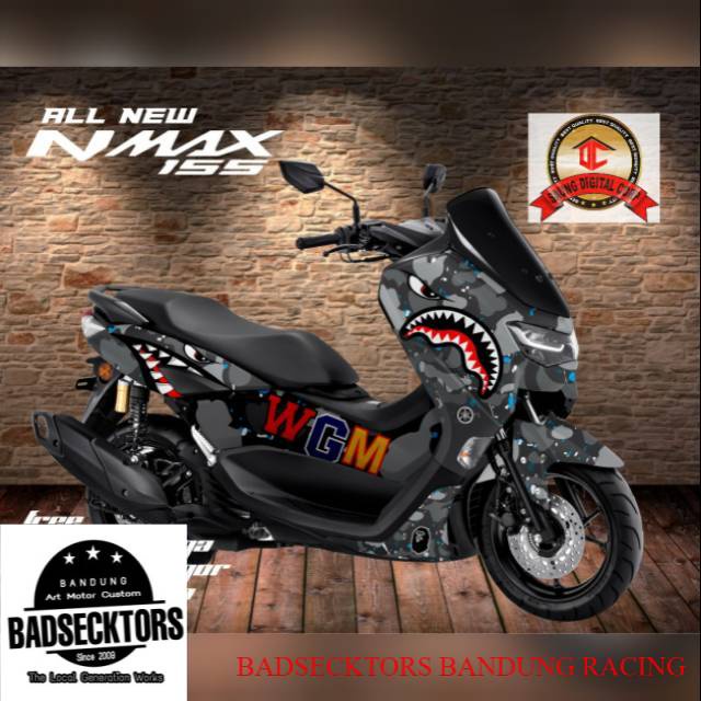 Sticker decal full body yamaha nmax new 155 army shark keren