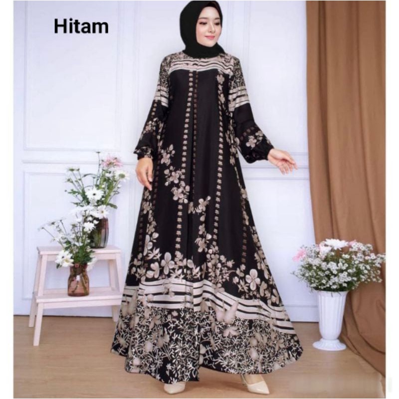 Gamis Maxmara Dior Silk Premium//Gamis Maxmara Lux Premium-Cornely Hitam