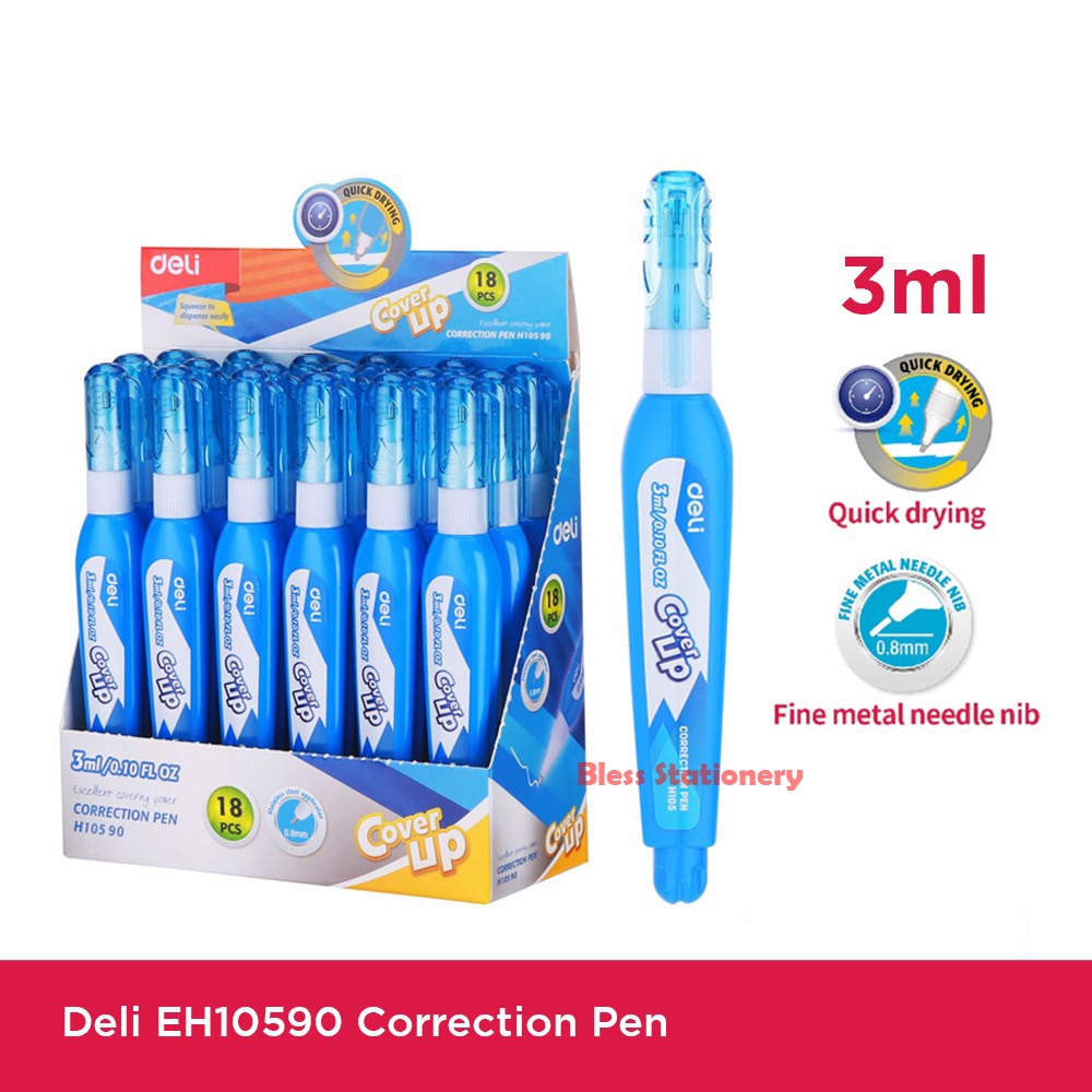 

DELI Tipex cair 3ml Correction Pen Steel Tip tipx tip-ex tip-x tipe x - 10590