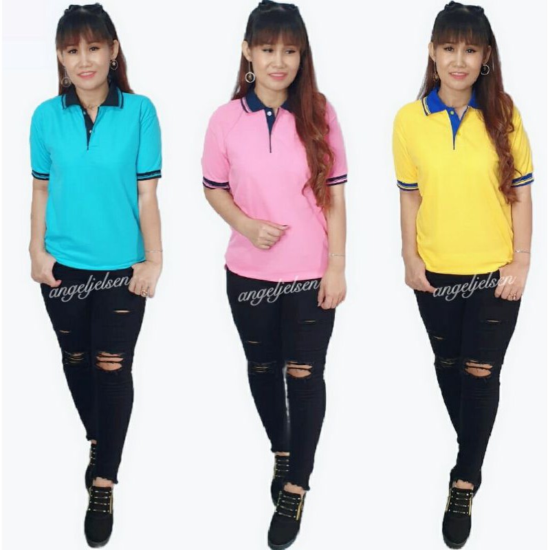 kaos polo kombinasi intip warna baru