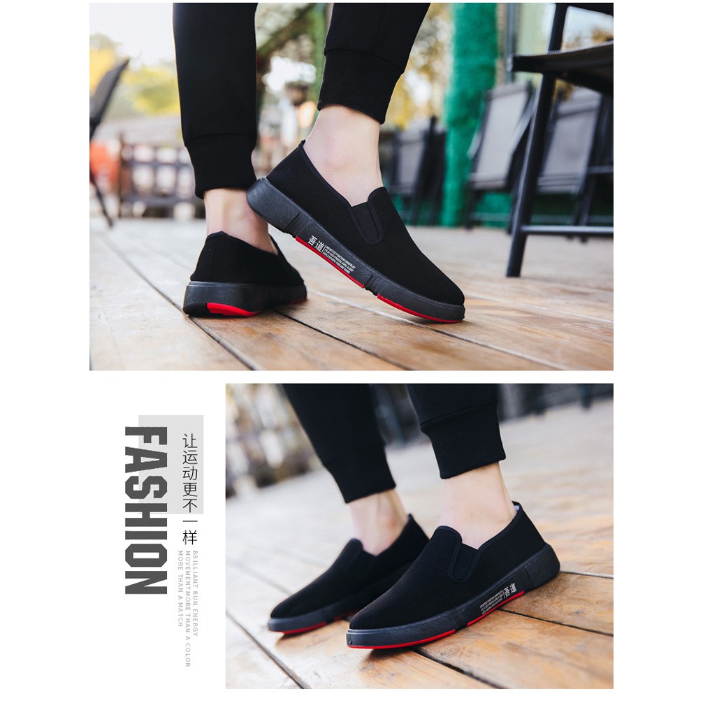 1001 IMPORT SEPATU SLIP ON PRIA SPORT SIMPLE FREE BOX DAN KAOS KAKI !!! - 2 WARNA