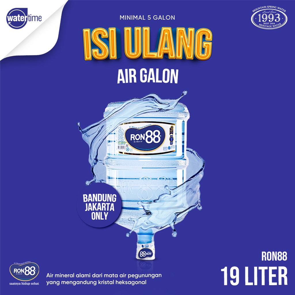 

Isi Ulang Air Galon RON88 19 liter Pembelian Minimal 5 Galon