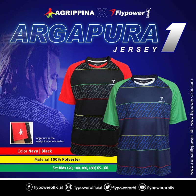 kaos flypower argapura/jersey argapura 1