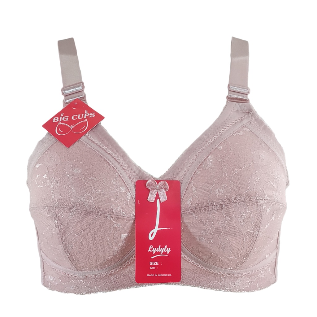 Lydyly - Bh Jumbo Cup Besar Tanpa Kawat / Bra Mama Besar / Bh Big Size L023 Bra Renda 3 Kaitan Underwear Jumbo