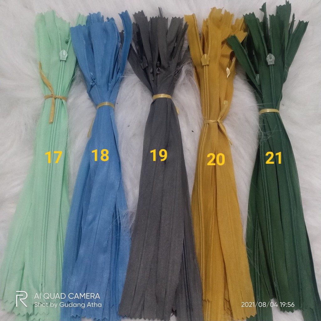 12pcs Sleting Resleting Jepang Invisible Zipper Gamis  25cm /10 inch Lusinan Grosir Murah Berkualitas-4