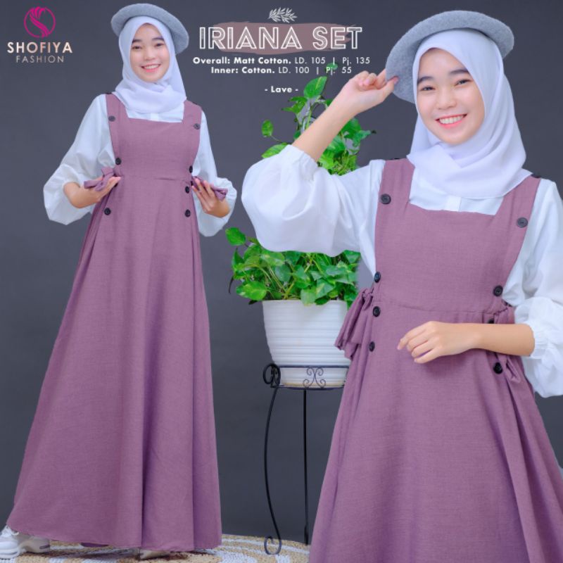 FREE INNER!! OVERALL POLOS CANTIK IRIANA SET BY SHOFIYA