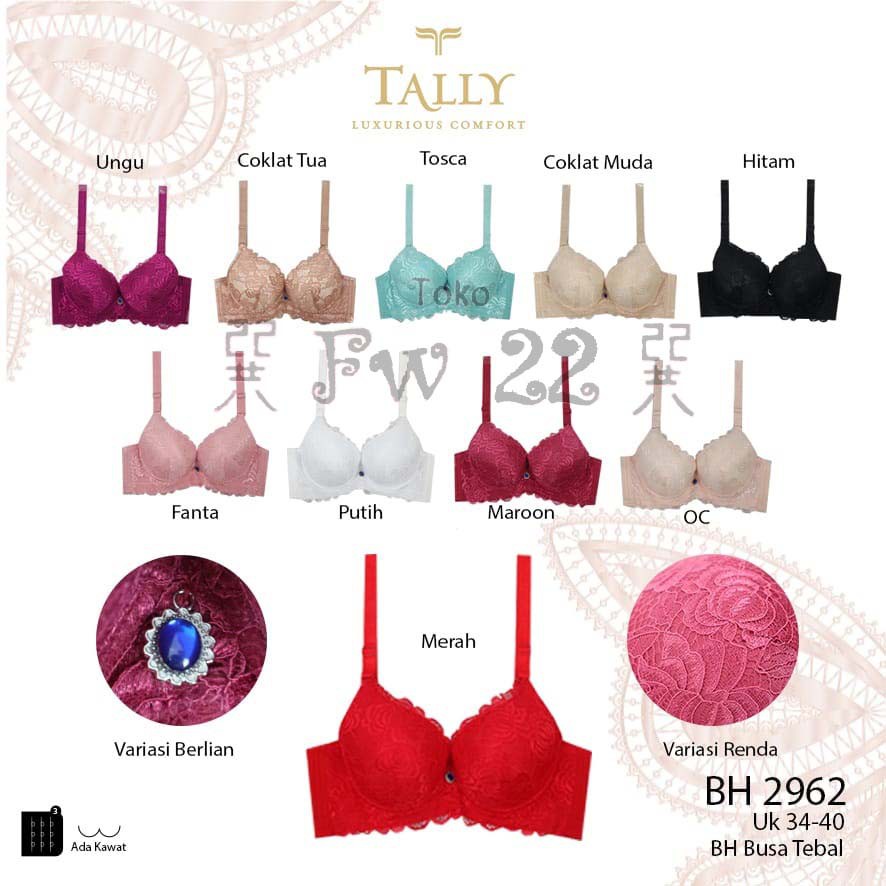 Bra Push Up Tally 2962 dengan Busa Tebal dan Full Cup Muat Hingga Payudara Ukuran Cup B