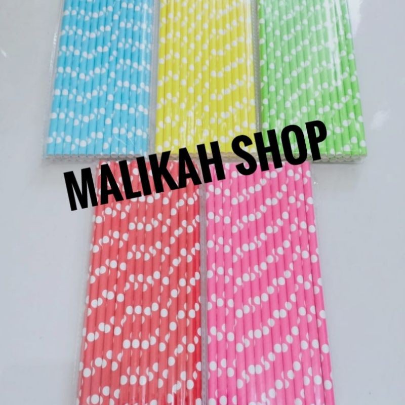 Sedotan Kertas / Paper Straw Polkadot