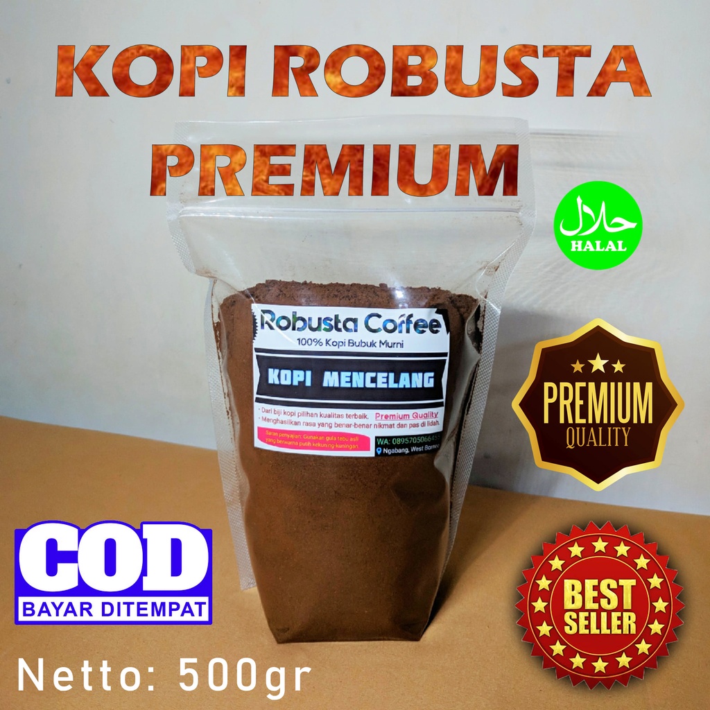 

Kopi Robusta Bubuk Murni Kopi Mencelang Asli Kalimantan Barat 500gr