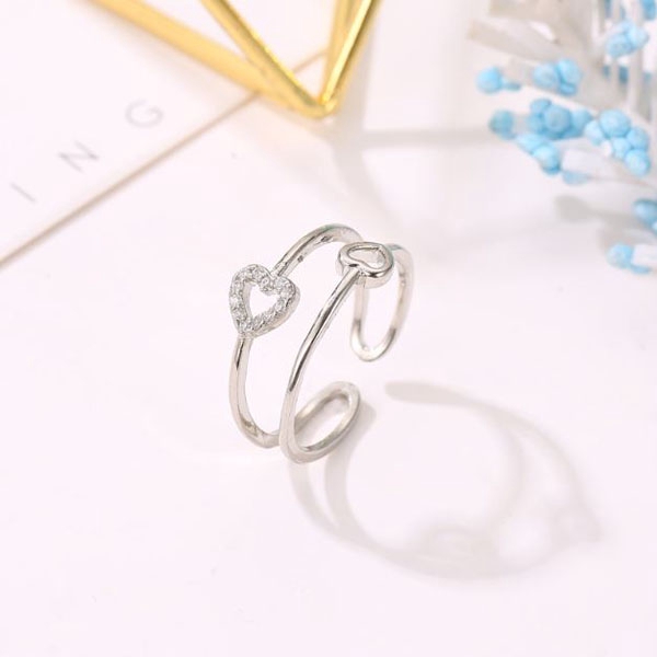 cincin hati heart love adjustable ring (2J2) jci056