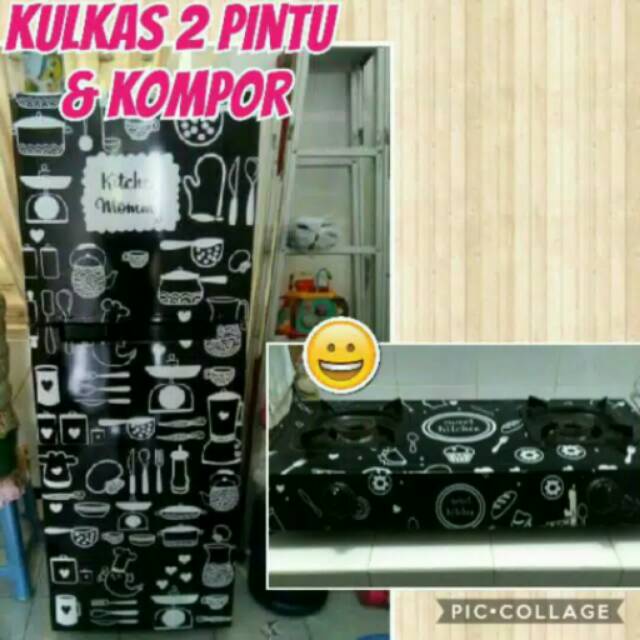 Set stiker kulkas dan kompor