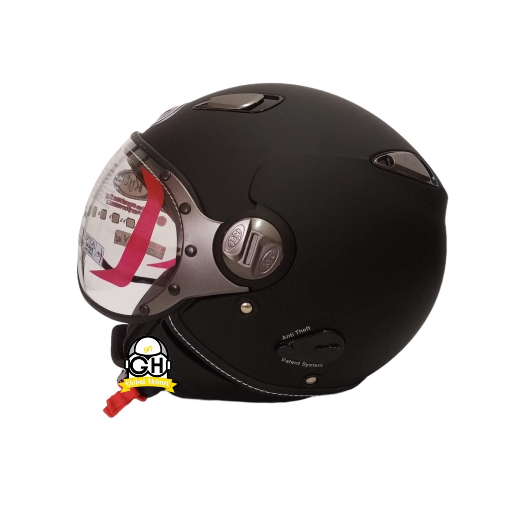 HELM KYT ELSICO SOLID BLACK DOFF HALF FACE KYT HELM HALF FACE KYT ELSICO MATT BLACK