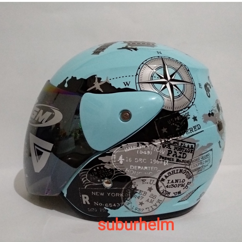 HELM  GM  EVOLUTION  TRAVEL  LIGHT TOSCA   HALF FACE  SINGLE VISOR  ORI