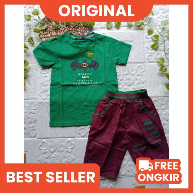 SETELAN ANAK COWOK GUGO USIA 3-16 TAHUN SIZE 4-26 SABLON HOLOGRAM / SETELAN GUGO KIDS CELANA KATUN EMBOSS SABLON REFLEKTIF MOBIL MONSTER