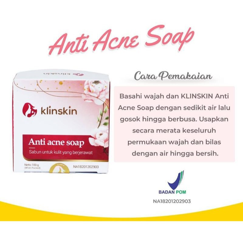 Sabun Klinskin Acne Soap - Sabun Jerawat/Penghilang Bekas Jerawat