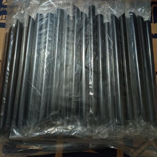 Sedotan Bubbel 12MM Hitam / Warna Warni Bungkus Plastik Sedotan Steril - Hitam RDT LP Grosir