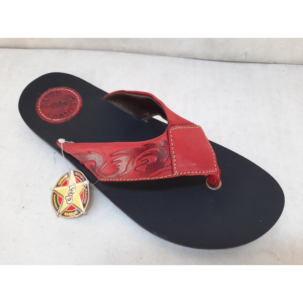 DAVID DANIEL Sandal Javarino Kulit - CRV 06 Maroon