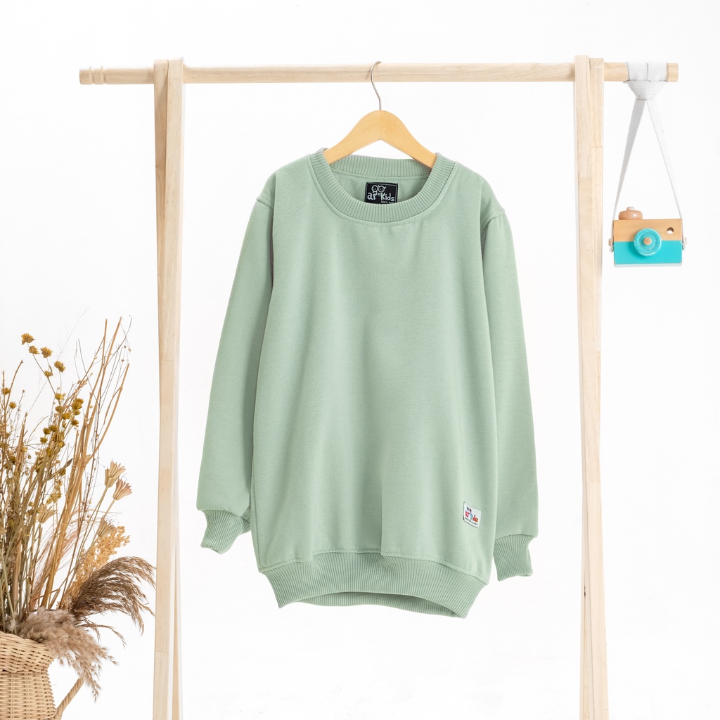 Crewneck Anak Basic Polos by Arhighreskids Warna Mint