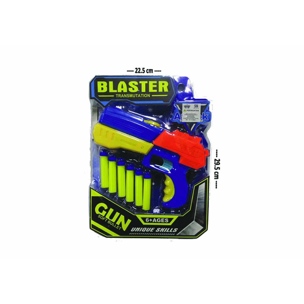 Sekawantoys Mainan Anak Blaster Gun Pistol &amp; 6 Peluru (SKW.689-3)