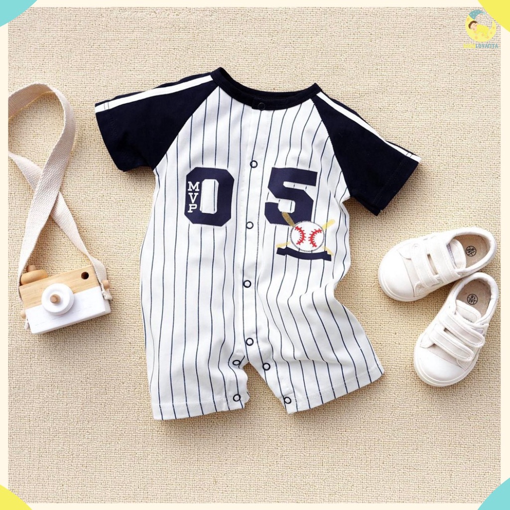 [COD] Jumper bayi lakilaki 0-24 bulan motif MVP 05 NAVY / jumper bayi import korea lucu / jumpsuit bayi baju bayi 100% katun/Babylovanta