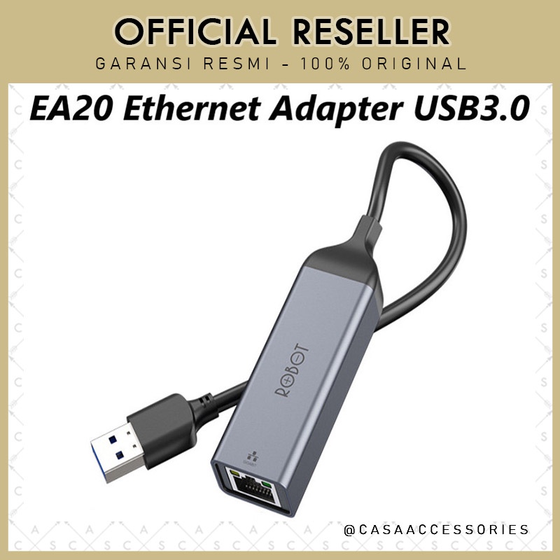 Robot EA20 Ethernet Adapter USB3.0 1000Mbps RJ45 LAN Adaptor USB 3.0