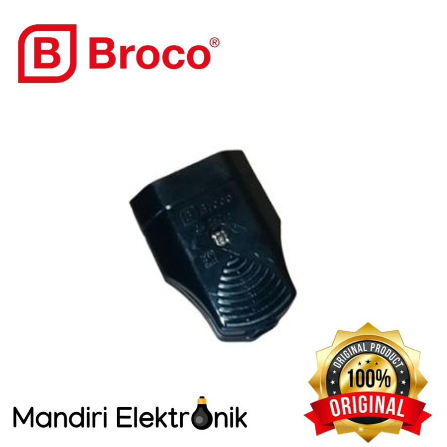 Steker Kontra Gepeng Broco 334LN - Colokan Female Cewe Gepeng Hitam Broco