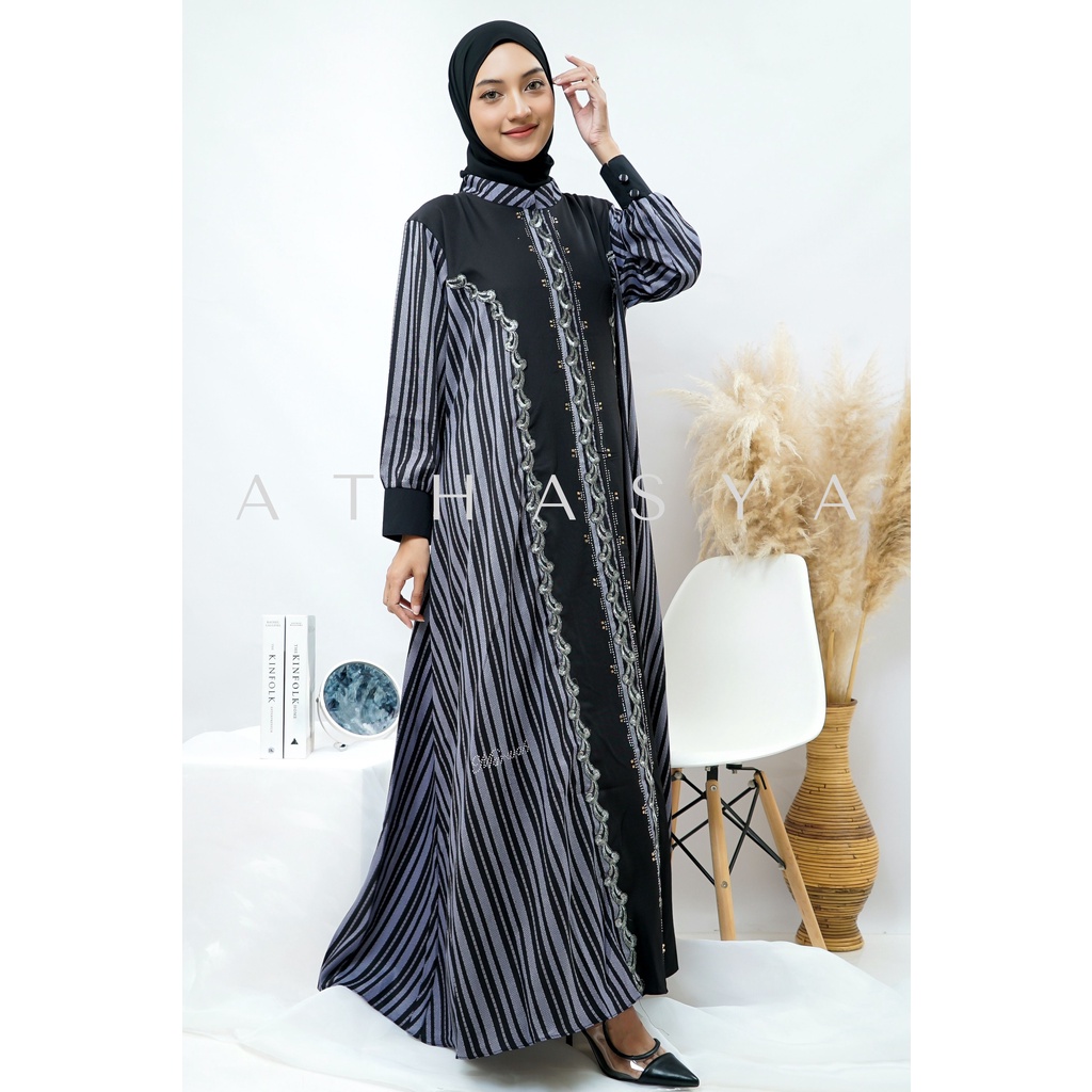 Baju Gamis Wanita Abaya Hitam Turkey Hikmat Jetblack Viscose