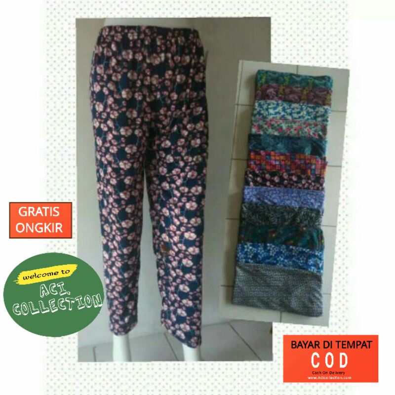 Celana Harian Santai Panjang Wanita Motif / Celana Aladin los motif / Grosir aladin Motif Murah