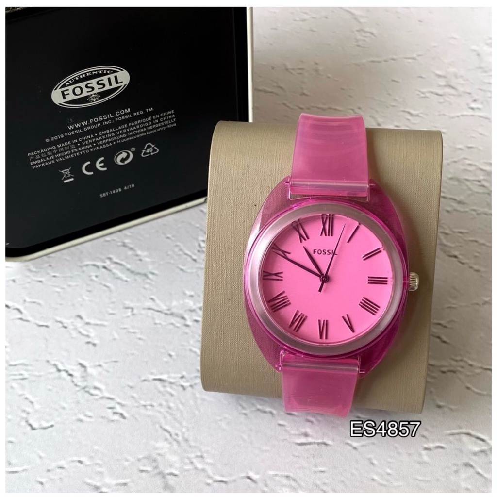 ES4857 Jude Three-Hand Pink Silicone Women Watch