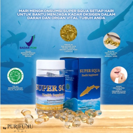 PURIFUKU Paket Hemat Super Squa - Squalene Original ( 60 Soft Capsule) + Izamopro 1000 - 20 Days Supply - Marine Placenta -