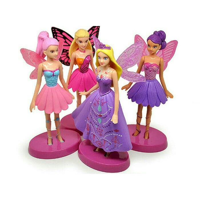 mainan anak pajangan figure hiasan kue princess barbie mariposa