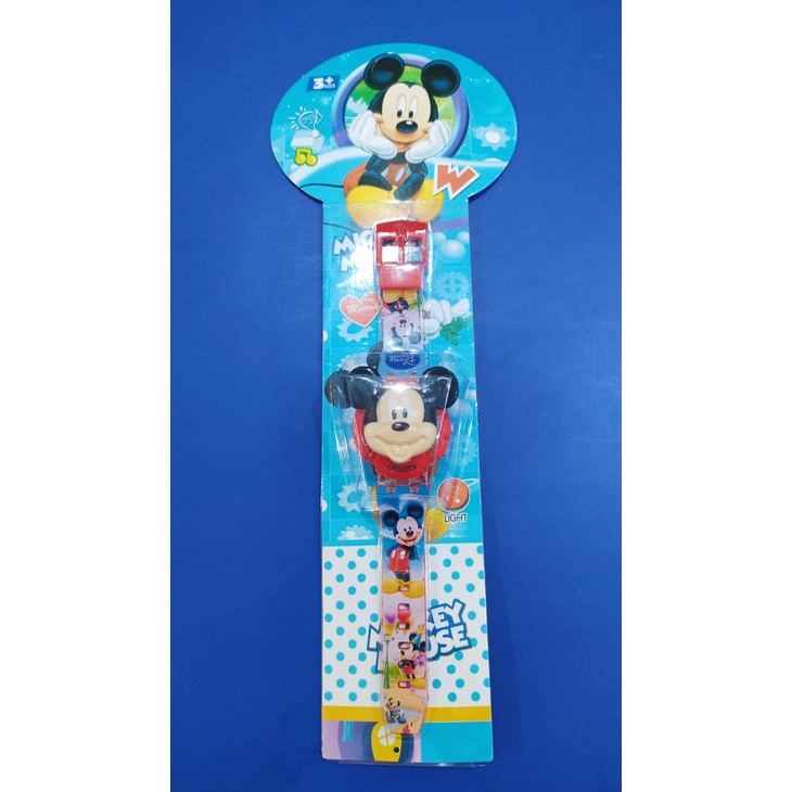 Jam tangan anak  musik bermotif karakter banyak T melodi musik led-minnie mouse