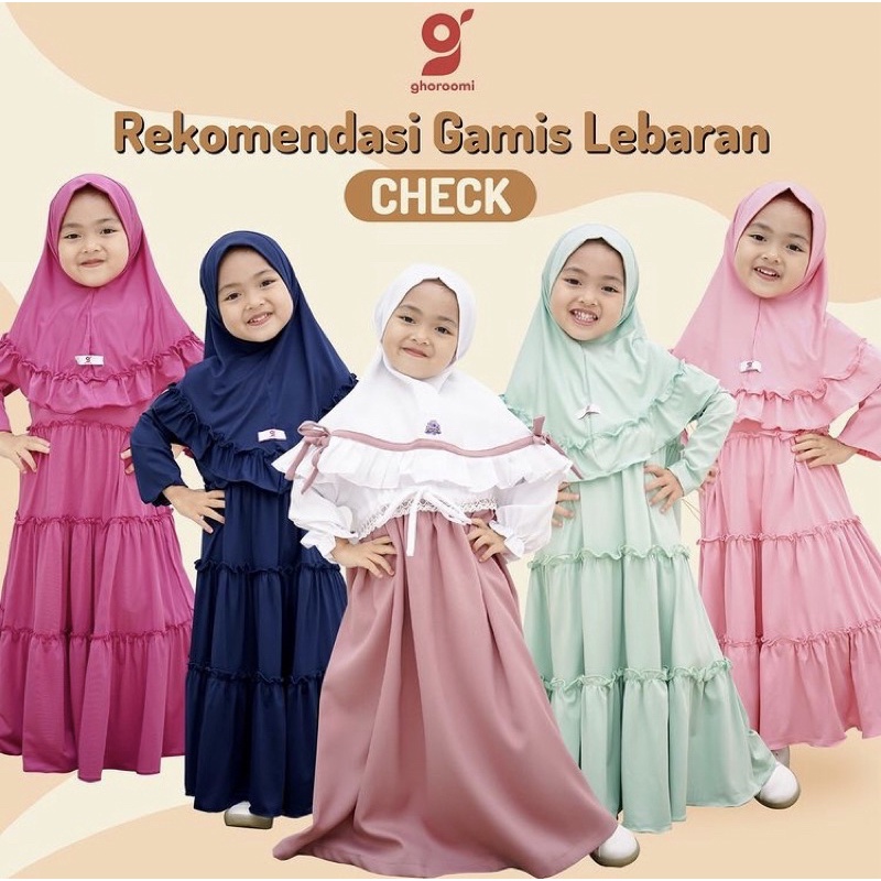 GAMIS ANAK GHOROOMI RAMPLE SYARI DRESS ANAK BUSANA MUSLIM 1 TAHUN - 5 TAHUN