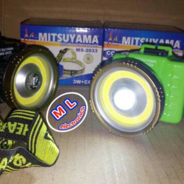 Senter kepala 3W LED + COB LED | terang | murah | COB LED