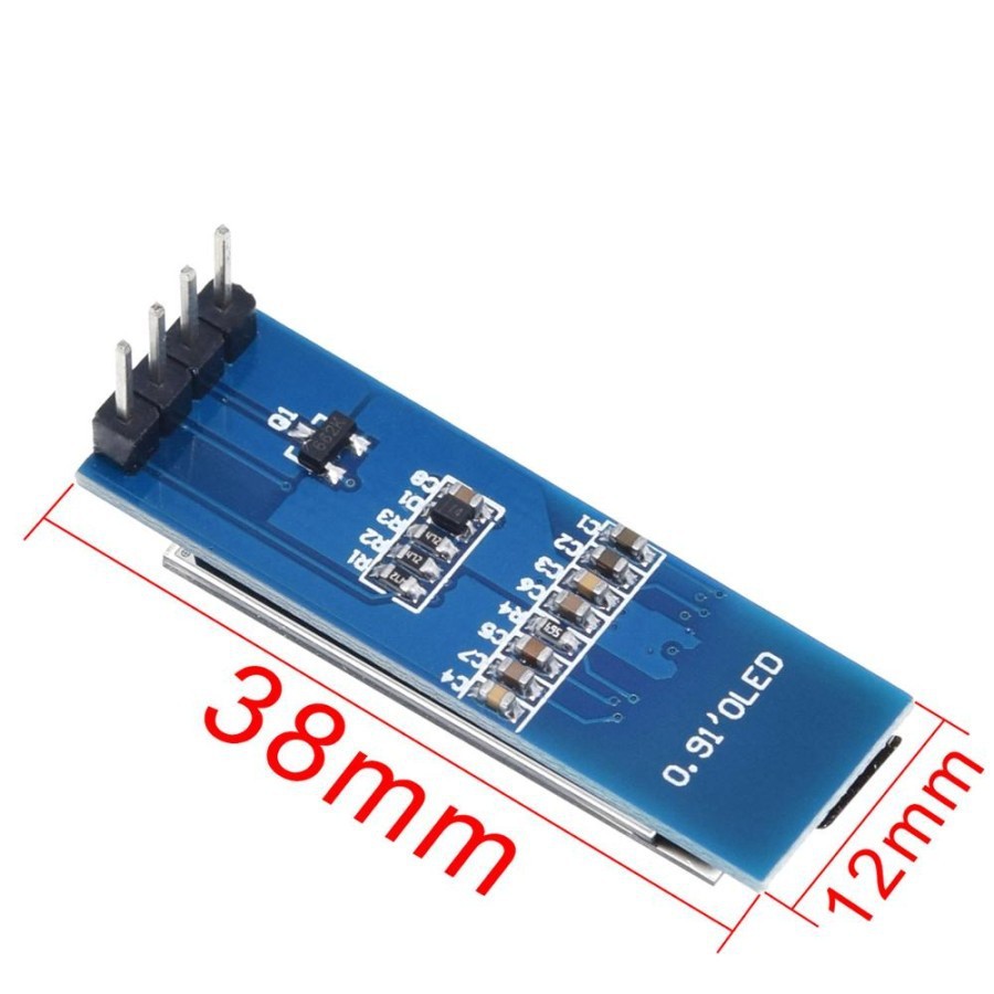 OLED 0.91 inch 4 Pin I2C IIC White Blue Arduino LCD 128X32