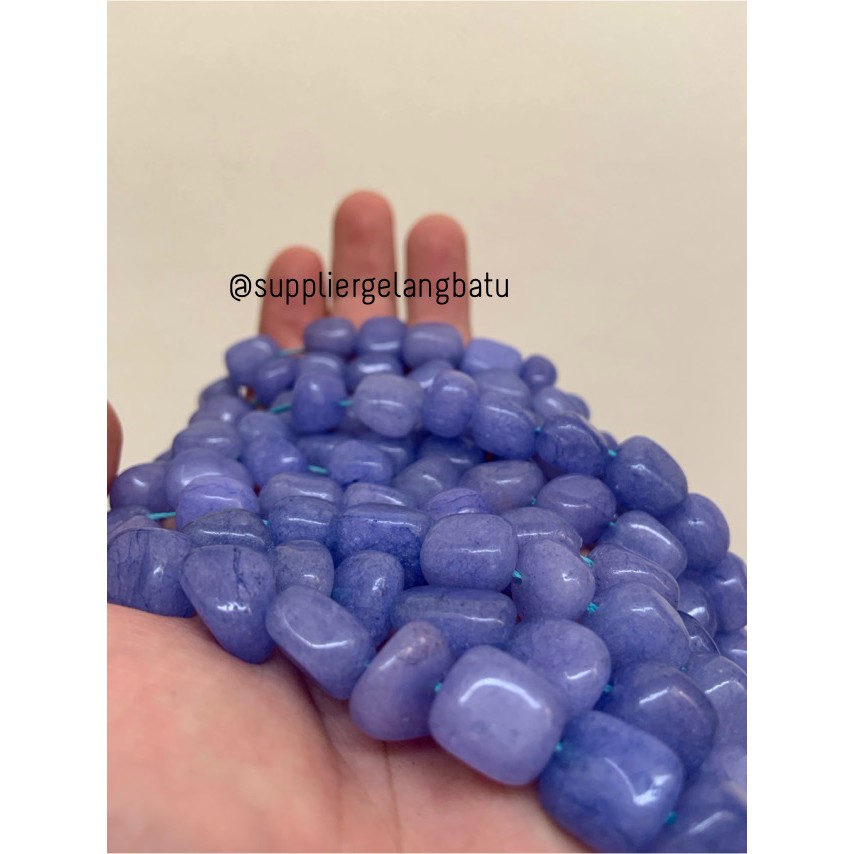 manik Batu alam soft purple agate Beads 12 x 10mm bahan gelang kalung