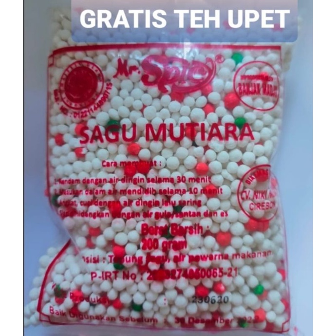 

SAGU MUTIARA KHAS CIREBON 200 GRAM GRATIS TEH UPET