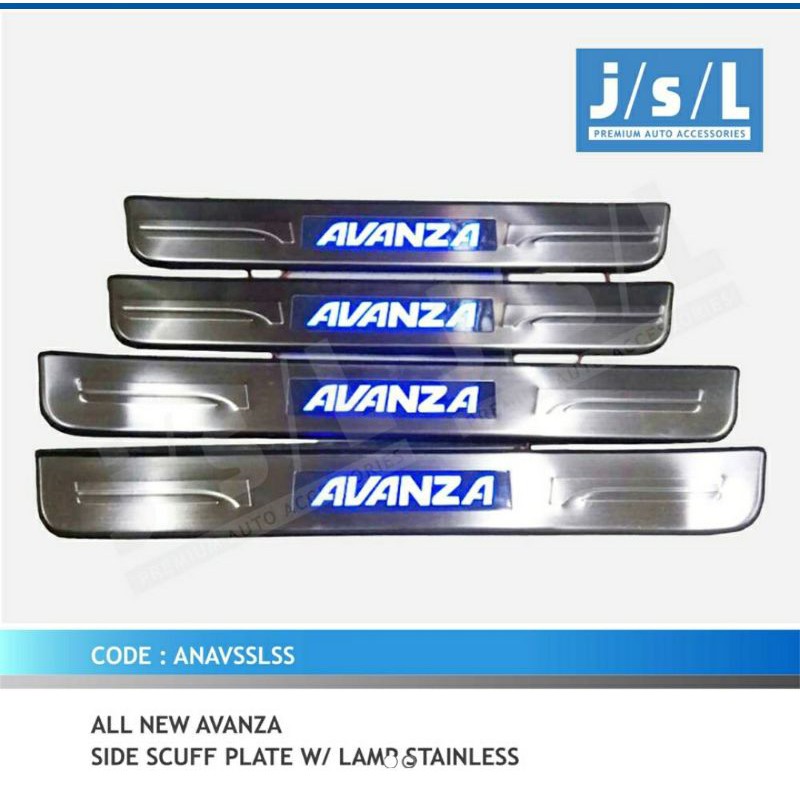 All new avanza sillplate samping stainless lampu side scuff plate jsl